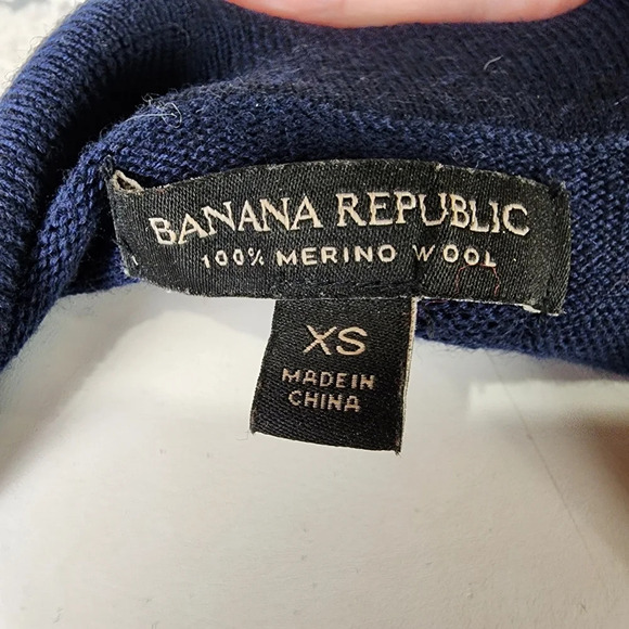 Banana Republic Merino Wool Belted Cardigan  Navy Blue Size XS Classic Luxury - Picture 2 of 13